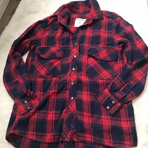 Zara Plaid long sleeve, red & blue women’s size S